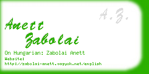 anett zabolai business card